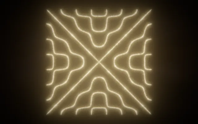Cymatics sense interacció, un dibuix sobre la placa virtual